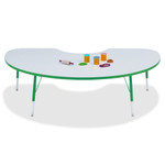 Berries Berries Elementary Gray Laminate Kidney Table - Gray Kidney-shaped Top - Four Leg Base - 4 Legs - Height Adjustable - 15" to 24" Adjustment - JNT6423JCE119 Product Image 