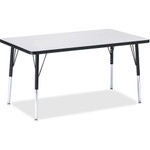 Jonti-Craft Berries Adult Height Color Edge Rectangle Table - Black Rectangle, Laminated Top - Four Leg Base - 4 Legs - Height Adjustable - 24" to 31" Adjustment - JNT6473JCA180 Product Image 