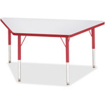 Jonti-Craft Berries Elementary Height Prism Edge Trapezoid Table - Laminated Trapezoid, Red Top - Four Leg Base - 4 Legs - Height Adjustable - 15" to 24" Adjustment - JNT6438JCE008 Product Image 