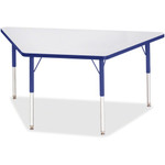 Jonti-Craft Berries Adult-Size Gray Laminate Trapezoid Table - Gray Trapezoid, Laminated Top - Four Leg Base - 4 Legs - Height Adjustable - 24" to 31" Adjustment - 60" Table Top Length x 30" Table Top Width x 1.13" Table Top Thickness - JNT6443JCA003 Product Image 