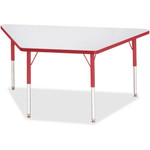 Jonti-Craft Berries Adult Height Gray Laminate Trapezoid Table - Gray Trapezoid, Laminated Top - Four Leg Base - 4 Legs - Height Adjustable - 24" to 31" Adjustment - JNT6443JCA008 Product Image 