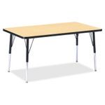 Jonti-Craft Berries Adult Height Color Top Rectangle Table - Laminated Rectangle, Maple Top - Four Leg Base - 4 Legs - Height Adjustable - 24" to 31" Adjustment - 48" Table Top Length x 30" Table Top Width x 1.13" Table Top Thickness - JNT6473JCA011 Product Image 