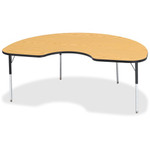 Jonti-Craft Berries Adult Color Top Kidney Table - Black Oak Kidney-shaped, Laminated Top - Four Leg Base - 4 Legs - Height Adjustable - 24" to 31" Adjustment - 72" Table Top Length x 48" Table Top Width x 1.13" Table Top Thickness - JNT6423JCA210 Product Image 