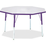 Jonti-Craft Berries Adult Height Color Edge Octagon Table - Laminated Octagonal, Purple Top - Four Leg Base - 4 Legs - Height Adjustable - 24" to 31" Adjustment x 1.13" Table Top Thickness x 48" Table Top Diameter - JNT6428JCA004 Product Image 