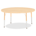 Jonti-Craft Berries Elementary Height Maple Top/Edge Round Table - Laminated Round, Maple Top - Four Leg Base - 4 Legs - Height Adjustable - 15" to 24" Adjustment x 1.13" Table Top Thickness x 48" Table Top Diameter - JNT6433JCE251 Product Image 