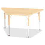 Jonti-Craft Berries Adult-Size Maple Prism Trapezoid Table - Laminated Trapezoid, Maple Top - Four Leg Base - 4 Legs - Height Adjustable - 24" to 31" Adjustment - 48" Table Top Length x 24" Table Top Width x 1.13" Table Top Thickness - JNT6438JCA251 Product Image 