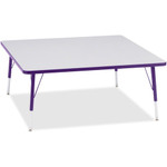 Jonti-Craft Berries Elementary Height Color Edge Square Table - Laminated Square, Purple Top - Four Leg Base - 4 Legs - Height Adjustable - 15" to 24" Adjustment - JNT6418JCE004 Product Image 