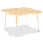 Jonti-Craft Berries Adult Maple Laminate Four-leaf Table - Laminated, Maple Top - Four Leg Base - 4 Legs - Height Adjustable - 24" to 31" Adjustment x 1.13" Table Top Thickness x 48" Table Top Diameter - 31" Height - JNT6453JCA251 Product Image 