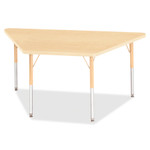 Jonti-Craft Berries Adult-Size Maple Prism Trapezoid Table - Laminated Trapezoid, Maple Top - Four Leg Base - 4 Legs - Height Adjustable - 24" to 31" Adjustment - 60" Table Top Length x 30" Table Top Width x 1.13" Table Top Thickness - JNT6443JCA251 Product Image 