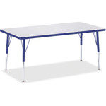 Jonti-Craft Berries Adult Height Color Edge Rectangle Table - Black Rectangle, Laminated Top - Four Leg Base - 4 Legs - Height Adjustable - 24" to 31" Adjustment - JNT6408JCA003 Product Image 