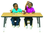 Jonti-Craft Berries Elementary Height Color Edge Rectangle Table - Gray Rectangle, Laminated Top - Four Leg Base - 4 Legs - Height Adjustable - 15" to 24" Adjustment - JNT6413JCE008 Product Image 