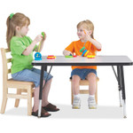 Jonti-Craft Berries Elementary Height Color Edge Rectangle Table - Gray Rectangle, Laminated Top - Four Leg Base - 4 Legs - Height Adjustable - 15" to 24" Adjustment - JNT6403JCE180 Product Image 