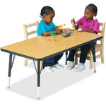Jonti-Craft Berries Adult Height Color Edge Rectangle Table - Laminated Rectangle, Red Top - Four Leg Base - 4 Legs - Height Adjustable - 24" to 31" Adjustment - JNT6403JCA008 Product Image 