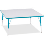 Jonti-Craft Berries Adult Height Prism Color Edge Square Table - Laminated Square, Teal Top - Four Leg Base - 4 Legs - Height Adjustable - 24" to 31" Adjustment - JNT6418JCA005 Product Image 