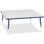 Jonti-Craft Berries Elementary Height Color Edge Square Table - Laminated Square, Navy Top - Four Leg Base - 4 Legs - Height Adjustable - 15" to 24" Adjustment - JNT6418JCE112 Product Image 