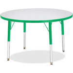 Jonti-Craft Berries Elementary Height Color Edge Round Table - Gray Round Top - Four Leg Base - 4 Legs - Height Adjustable - JNT6488JCE119 Product Image 