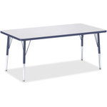 Jonti-Craft Berries Elementary Height Color Edge Rectangle Table - Laminated Rectangle, Navy Top - Four Leg Base - 4 Legs - Height Adjustable - 15" to 24" Adjustment - JNT6408JCE112 Product Image 