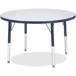Jonti-Craft Berries Elementary Height Color Edge Round Table - Gray Round Top - Four Leg Base - 4 Legs - Height Adjustable - JNT6488JCE112 Product Image 