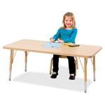 Berries Berries Elementary Height Color Edge Rectangle Table - Gray Rectangle Top - Four Leg Base - 4 Legs - Height Adjustable - 15" to 24" Adjustment - JNT6478JCE119 Product Image 