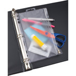 Oxford Zipper Binder Pockets - For 9 1/2" x 6" Sheet - 5 x Holes - Ring Binder - Rectangular - Frost Product Image 