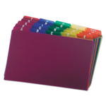 Oxford Durable Poly A-Z Card Guides, 1/5-Cut Top Tab, A to Z, 5 x 8, Assorted Colors, 25/Set View Product Image