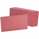 Oxford Colored Blank Index Cards - 100 Sheets - Plain - 3" x 5" Sheet Size - Cherry Paper - Durable Product Image 