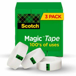 Scotch 3/4"W Magic Tape - 27.78 yd Length x 0.75" Width - 1" Core - Matte - Clear - For Mending, Office, Home, School Product Image 