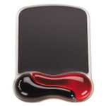 Kensington Duo Gel Wave Mouse Pad with Wrist Rest, 9.37 x 13, Red (KMW62402) View Product Image