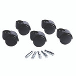 Master Caster Deluxe Futura Flush-Mount Soft-Wheel Casters, 0.44" x 0.88" Type B Stems, 2.19" Polyurethane Wheels, Matte Black, 5/Set View Product Image