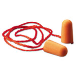 3M Foam Single-Use Earplugs, Corded, 29NRR, Orange, 100 Pairs View Product Image
