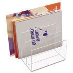 Kantek Clear Acrylic Desk File, 3 Sections, Letter to Legal Size Files, 8" x 6.5" x 7.5", Clear (KTKAD45) View Product Image