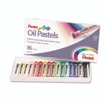 Pentel Oil Pastel Set With Carrying Case, 16 Assorted Colors, 0.38" dia x 2.38", 16/Pack View Product Image