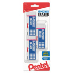 Pentel Hi-Polymer Eraser, For Pencil Marks, Rectangular Block, Medium, White, 3/Pack (PENZEH10BP3K6) View Product Image