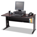 Safco Computer Desk with Reversible Top, 47.5" x 28" x 30", Mahogany/Medium Oak/Black (SAF1931) Product Image 