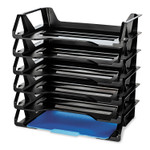 Officemate Recycled Side Load Desk Tray, 6 Sections, Letter Size Files, 15.13" x 8.88" x 15", Black, 6/Pack (OIC26212) View Product Image