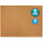 Quartet Classic Series Cork Bulletin Board - 36" Board Height x 60" Board Width - Brown Natural Cork Surface - Self-healing, Flexible, Durable - Oak Frame Product Image 