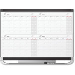 Quartet Prestige 2 Magnetic Calendar Total Erase Whiteboard - Monthly - 4 Month - Graphite, White - Steel - 36" Height x 48" Width Product Image 