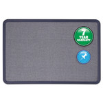 Quartet Contour Fabric Bulletin Board, 48" x 36", Light Blue Surface, Navy Blue Plastic Frame View Product Image