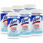 Lysol Disinfecting Wipes - Crisp Linen Scent - 7" Length x 7.25" Width - Disinfectant, Pre-moistened, Deodorize, Antibacterial - White - 80/Tub Product Image 