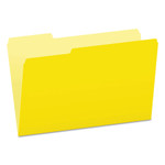 Pendaflex Colored File Folders, 1/3-Cut Tabs: Assorted, Legal Size, Yellow/Light Yellow, 100/Box (PFX15313YEL) View Product Image