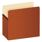 Pendaflex Standard Expanding File Pockets, 5.25" Expansion, Letter Size, Red Fiber, 10/Box (PFX1534GOX) View Product Image