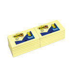 Post-it Pop-up Notes Original Canary Yellow Pop-up Refill, 3" x 5", Canary Yellow, 100 Sheets/Pad, 12 Pads/Pack (MMMR350YW) Product Image 