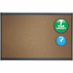 Quartet Prestige Bulletin Board - 36" Board Height x 48" Board Width - Brown Cork Surface - Self-healing, Durable - Light Cherry Frame Product Image 