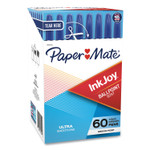 Paper Mate InkJoy 50ST Ballpoint Pen, Stick, Medium 1 mm, Blue Ink, Clear Barrel, 60/Pack (PAP2014534) View Product Image