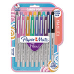Paper Mate Flair Felt Tip Porous Point Pen, Stick, Extra-Fine 0.4 mm, Assorted Ink Colors, Gray Barrel, 16/Pack (PAP2027233) View Product Image