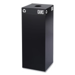 Safco Public Square Recycling Receptacles, Can Recycling, 37 gal, Steel, Black (SAF2983BL) Product Image 