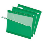 Pendaflex 1/5 Tab Cut Letter Recycled Hanging Folder - 8 1/2" x 11" - Bright Green - Reinforced - 10% Recycled Product Image 