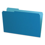 Pendaflex Interior File Folders, 1/3-Cut Tabs: Assorted, Legal Size, Blue, 100/Box (PFX435013BLU) View Product Image