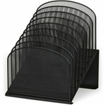Safco Onyx Wire Mesh Desktop Organizer - 8 Compartment(s) - Compartment Size : 1" - 14" Height x 11.75" Width x 10.75" Depth - Desktop - Powder Coated Product Image 