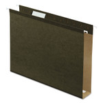Pendaflex Extra Capacity Reinforced Hanging File Folders with Box Bottom, 2" Capacity, Letter Size, 1/5-Cut Tabs, Green, 25/Box (PFX5142X2) View Product Image